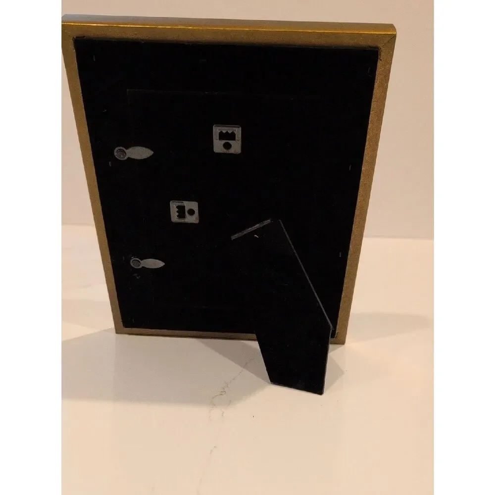 Vintage Gold Ornate Picture Frame Velvet Easel Back 4